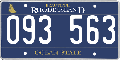 RI license plate 093563
