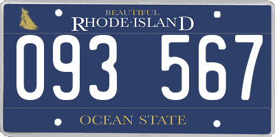 RI license plate 093567