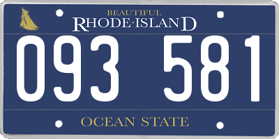 RI license plate 093581