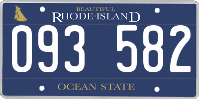 RI license plate 093582
