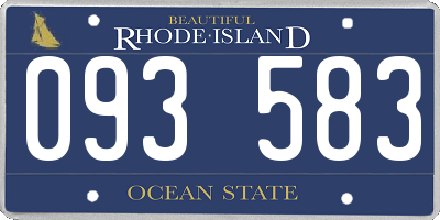 RI license plate 093583