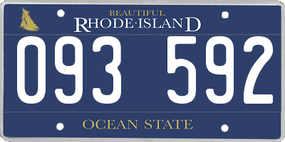 RI license plate 093592