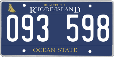 RI license plate 093598