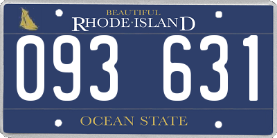 RI license plate 093631