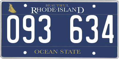 RI license plate 093634