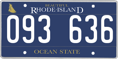 RI license plate 093636