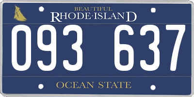 RI license plate 093637