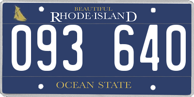 RI license plate 093640