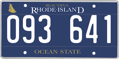 RI license plate 093641