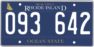 RI license plate 093642