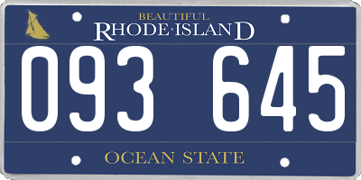 RI license plate 093645