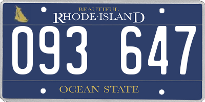 RI license plate 093647