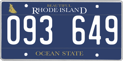 RI license plate 093649