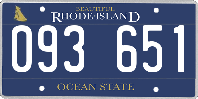 RI license plate 093651