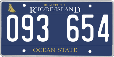 RI license plate 093654