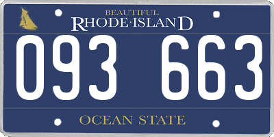RI license plate 093663