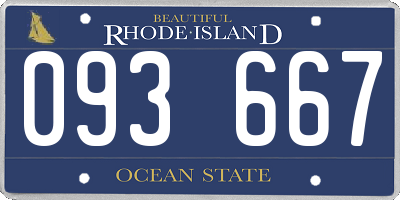 RI license plate 093667