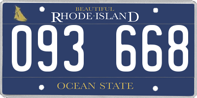 RI license plate 093668