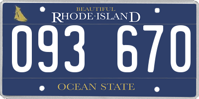 RI license plate 093670