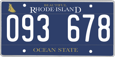 RI license plate 093678