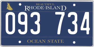 RI license plate 093734