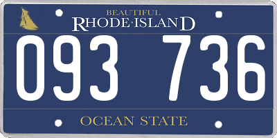 RI license plate 093736