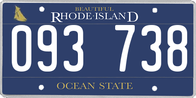 RI license plate 093738