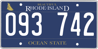 RI license plate 093742