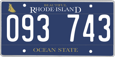 RI license plate 093743