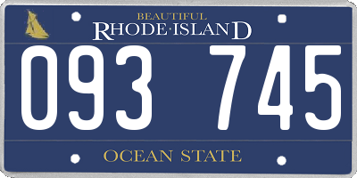RI license plate 093745