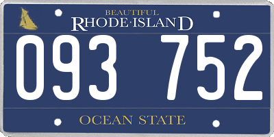 RI license plate 093752