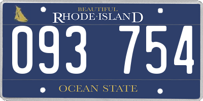 RI license plate 093754