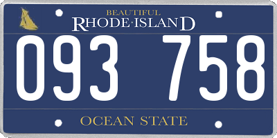 RI license plate 093758