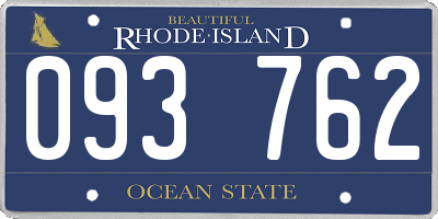RI license plate 093762