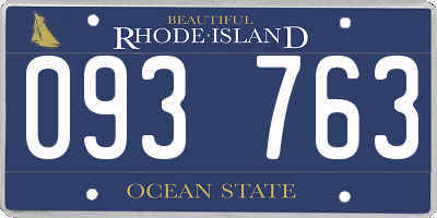 RI license plate 093763