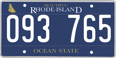 RI license plate 093765