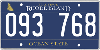RI license plate 093768