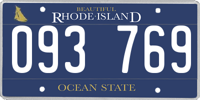 RI license plate 093769