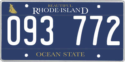 RI license plate 093772