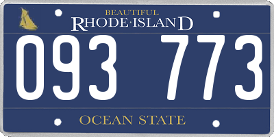 RI license plate 093773