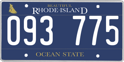 RI license plate 093775