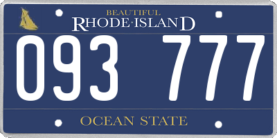 RI license plate 093777