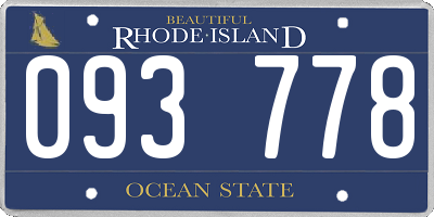 RI license plate 093778