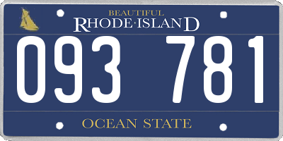 RI license plate 093781