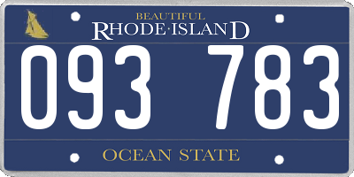 RI license plate 093783