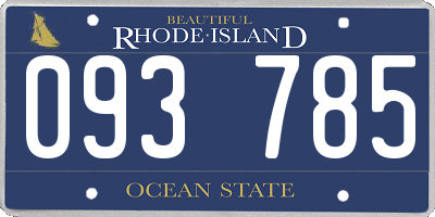 RI license plate 093785