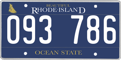 RI license plate 093786