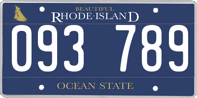 RI license plate 093789