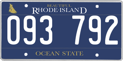 RI license plate 093792