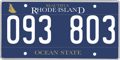 RI license plate 093803